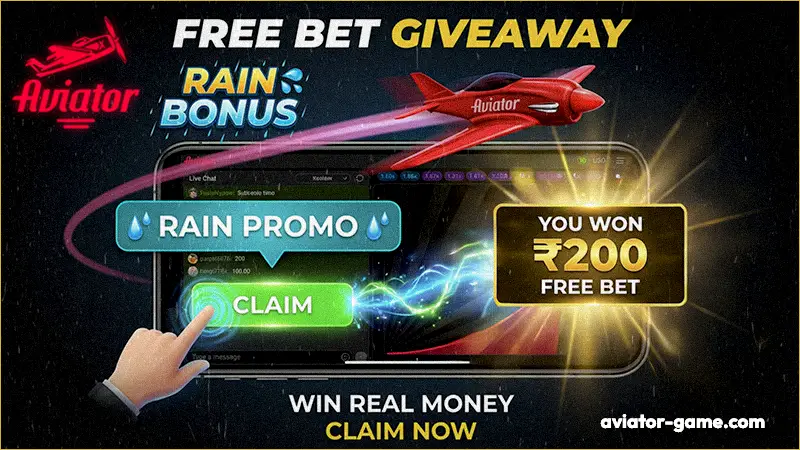 Aviator Bonus Game Rain Feature: How to Claim Free Bets in Live Chat. Promo Code Guide for 1win, Pin Up and Parimatch Users in India.